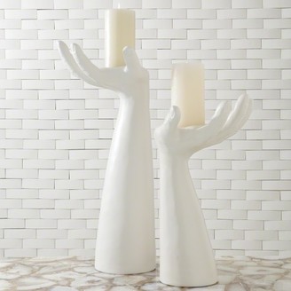 The Well Appointed House Palma Candleholder in Matte White Finish