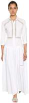 Thumbnail for your product : Ermanno Scervino Cotton Poplin Shirt Dress W/lace Inserts