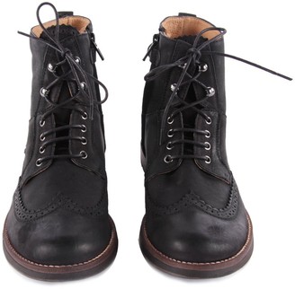 Gallucci Leather Zip-Up Lace-Up Boots