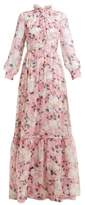 Thumbnail for your product : Erdem Clementine Floral-print Silk-voile Gown - Womens - Pink Print