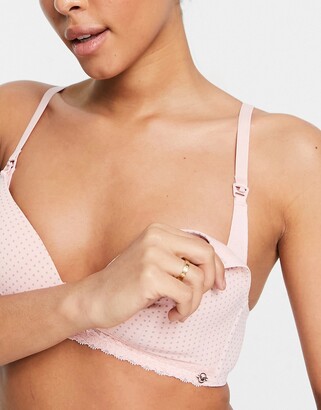 Dorina Juno micro lightly padded wireless nursing bra in pink spot print - PINK