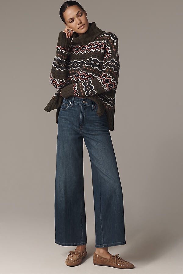 Good American Soft Tech Good Waist Palazzo Crop Jeans