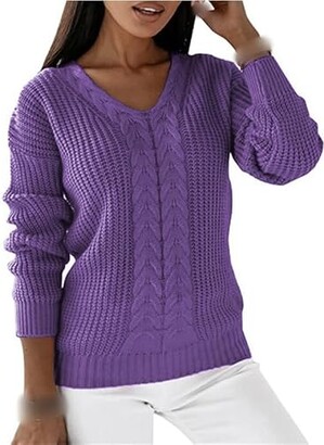 CUPSHE Women's V-Neck Crochet Sweater - Lightweight Long Sleeve Pullover For Casual Wear