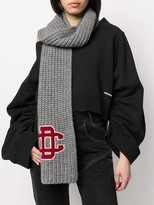 Thumbnail for your product : DSQUARED2 Logo-Applique Purl Knit Scarf