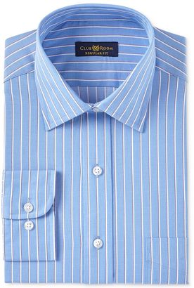 Club Room Men's Estate Classic/Regular Fit Wrinkle Resistant Red Indigo Twill Dress Shirt, Created for Macy's