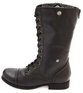 Thumbnail for your product : Charlotte Russe Tribal-Lined Fold-Over Combat Boots