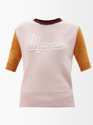 Marni - Logo Short-sleeved Cotton Sweater - Light Pink
