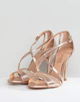 Thumbnail for your product : Head Over Heels By Dune by Dune Rose Gold Metallic Heeled Sandals