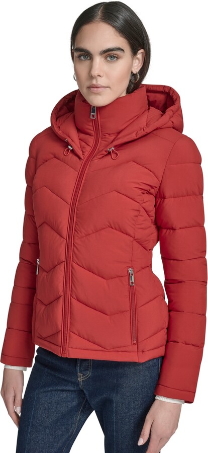 Calvin Klein Women's Short Zip-Up Hooded Puffer Jacket