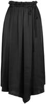 Donna Karan Collection Black Satin Midi Skirt