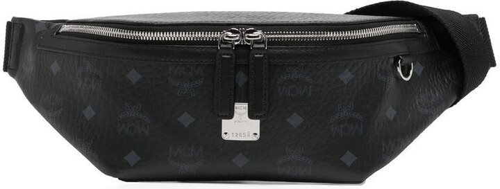 Mcm Medium Fursten Belt Bag - Black