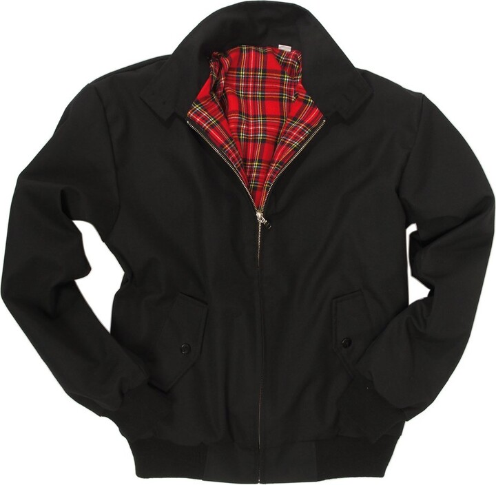 Knightsbridge Harrington English Style Jacket black with checkers Inner  lining - Black - ShopStyle