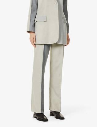 BEVZA Panelled straight-leg high-rise wool trousers