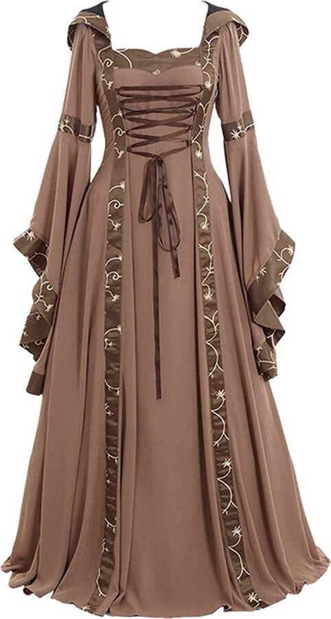 COOFANIN Renaissance Dress Women Peasant Womens Plus Size