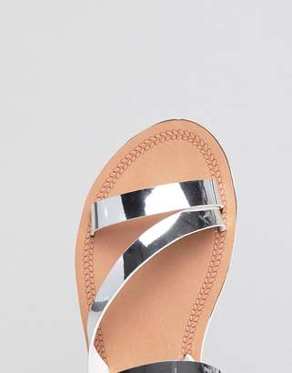 Head Over Heels by Dune Metallic Silver Flat Sandals