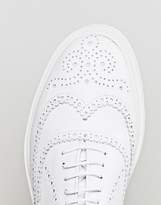 Thumbnail for your product : ASOS Brogue Shoes In White Leather With Ribbed Sole