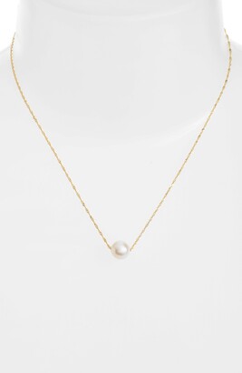 Poppy Finch Solitaire Cultured Pearl Pendant Necklace