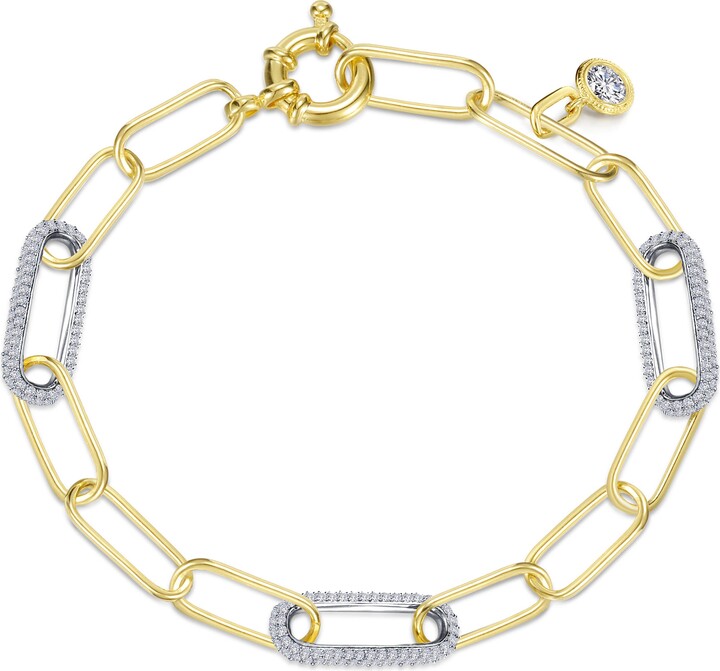 Lafonn Simulated Diamond Paper Clip Chain Bracelet