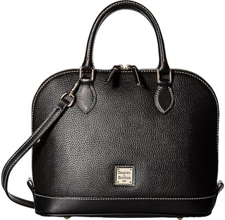 Dooney & Bourke Pebble Zip Zip Satchel (Black/Black) Satchel Handbags