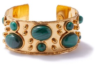 Sylvia Toledano Malachite Cuff Bracelet - Green Gold