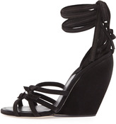 Thumbnail for your product : Donna Karan Tiberias Suede Wedge Sandal, Black
