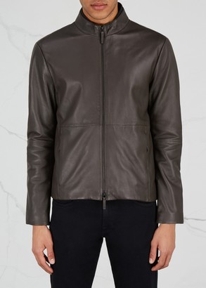 Armani Collezioni Brown Leather Jacket