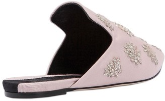 Sanayi 313 10mm Twill Mules W/ Embroidered Spiders