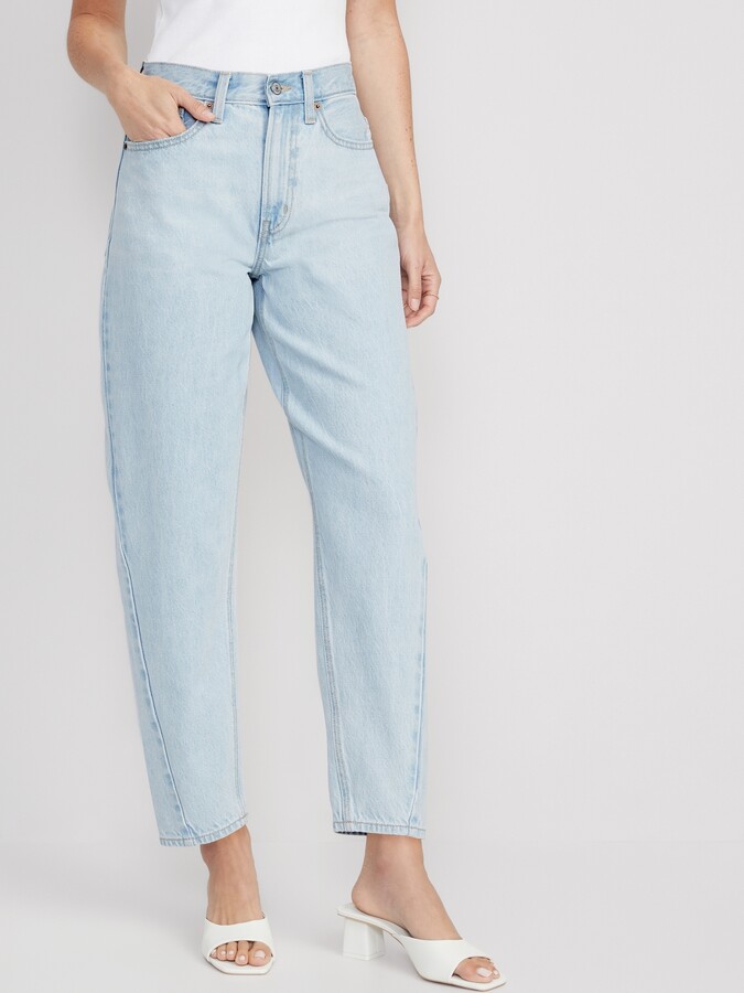 Extra High-Waisted Ripped Baggy Wide-Leg Non-Stretch Jeans for