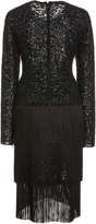 Thumbnail for your product : Michael Kors Collection Fringed Sequined Tulle Dress