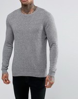 Thumbnail for your product : ASOS Crew Neck Sweater In Gray Cotton