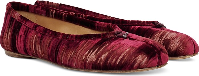 Maison Margiela Women's Tabi Velvet Ballet Flats
