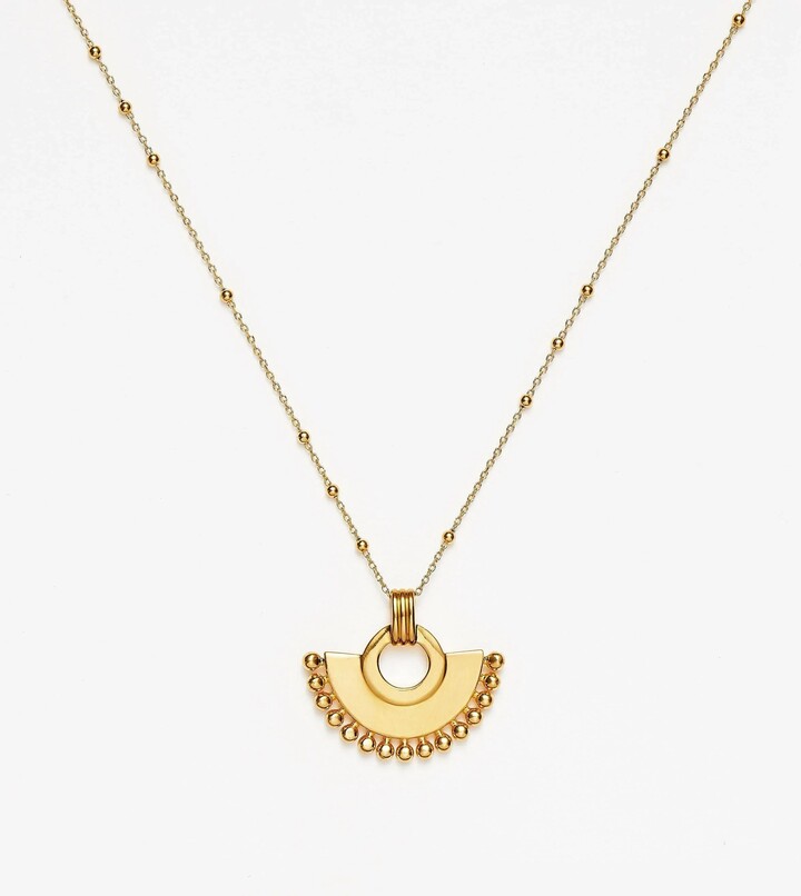 Zenyu Fan Necklace 18ct Gold Plated ShopStyle