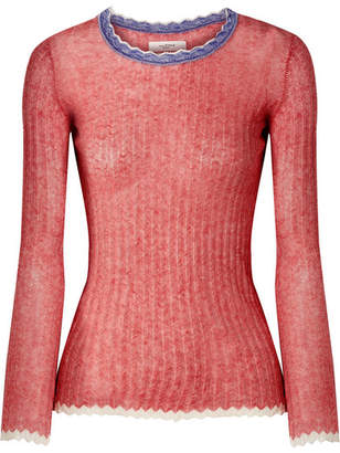Etoile Isabel Marant Aggy Ribbed Cotton Sweater - Red
