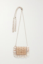 Thumbnail for your product : Rosantica Panino Crystal-embellished Wicker And Twill Shoulder Bag - Beige