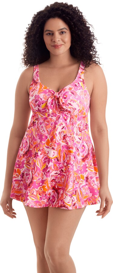 Shape Solver Bow Front Swim Dress