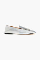 Thumbnail for your product : Sergio Rossi Sr1 Embellished Cracked Patent-leather And Suede Collapsible-heel Loafers