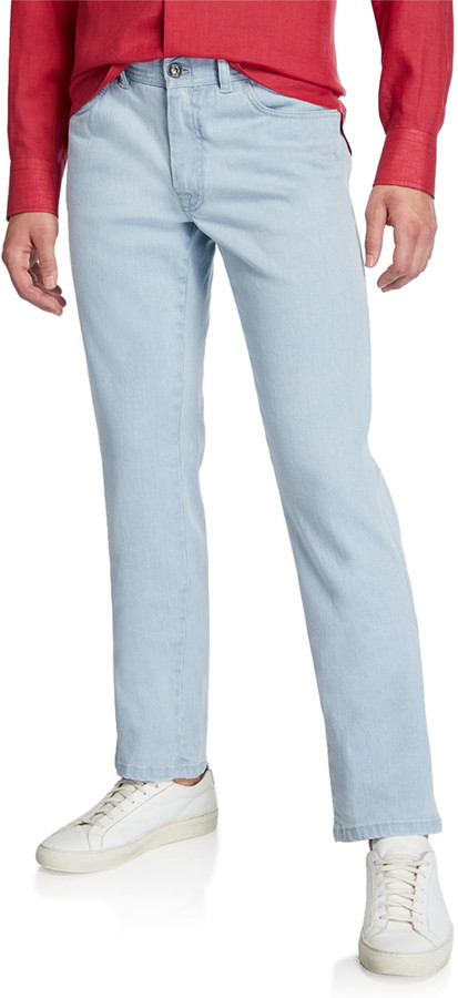 mens light blue straight leg jeans