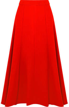 Emilia Wickstead Ruth Wool-crepe Midi Skirt - Red