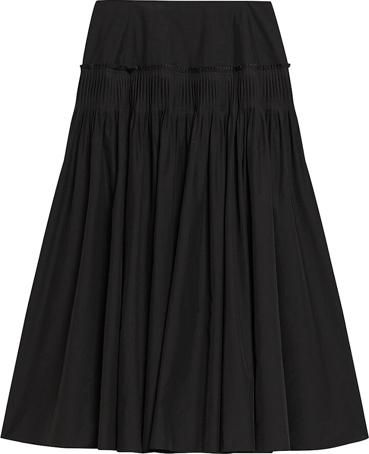 Women's Accordion Midi-Skirt - Black - Size 00