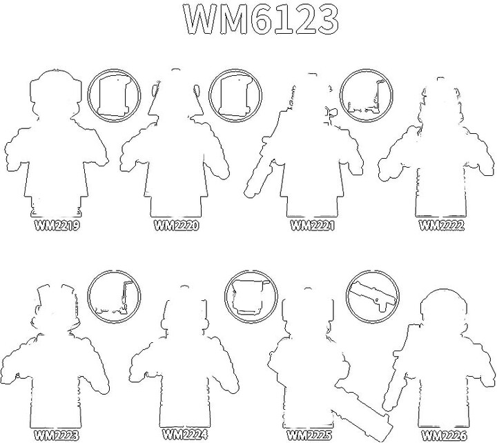 Action Figures Movie accessories Building Blocks Bricks toys WM6123 WM2219 WM2220 WM2221 WM2222 WM2223 WM2224 WM2225 WM2226
