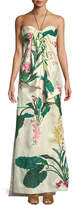Thumbnail for your product : Johanna Ortiz Market Gardens Satin Twill Gown with Removable Train