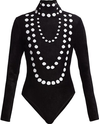 Alaia Pearl Chain Long-Sleeve Bodysuit - ShopStyle Tops