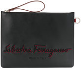 Salvatore Ferragamo - logo embroidered clutch bag