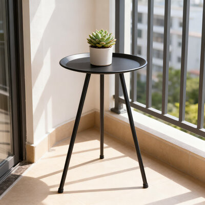 Arlmont & Co. Plant Stand Indoor Outdoor, 20-Inch Tall Metal Side Table With Rust-Proof Coating, Multi-Functional Plant Stool For Patio Garden Home Decor