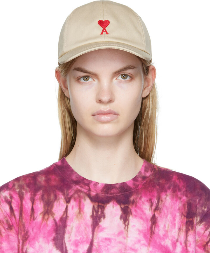 Ami Alexandre Mattiussi Beige Ami De Cœur Cap - ShopStyle Hats