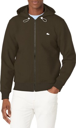 Lacoste Men's Long Sleeve Zipper Taping Hooded Sweatshirt - ShopStyle
