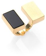 Thumbnail for your product : Chloé Bettina Black Agate Double Rectangle Ring