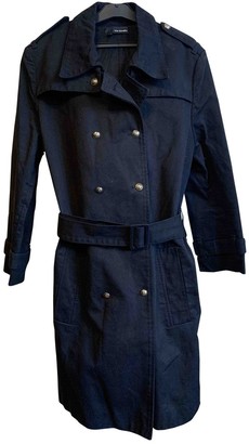 The Kooples Black Cotton Trench Coat for Women