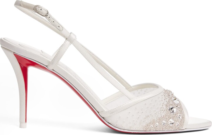 Christian Louboutin Miss Z Embellished Slingback Sandals 80