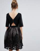 Thumbnail for your product : Little Mistress Black Ribbon Applique Midi Dress
